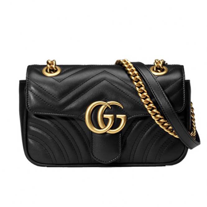 GUCCI MARMONT MATELASSÉ MINI BAG ‎446744 DTDIT 1000 (23*14*6cm）